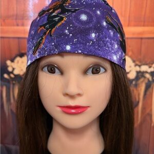 Handmade Purple Witch Print Scrub Cap/ Nurse Hat